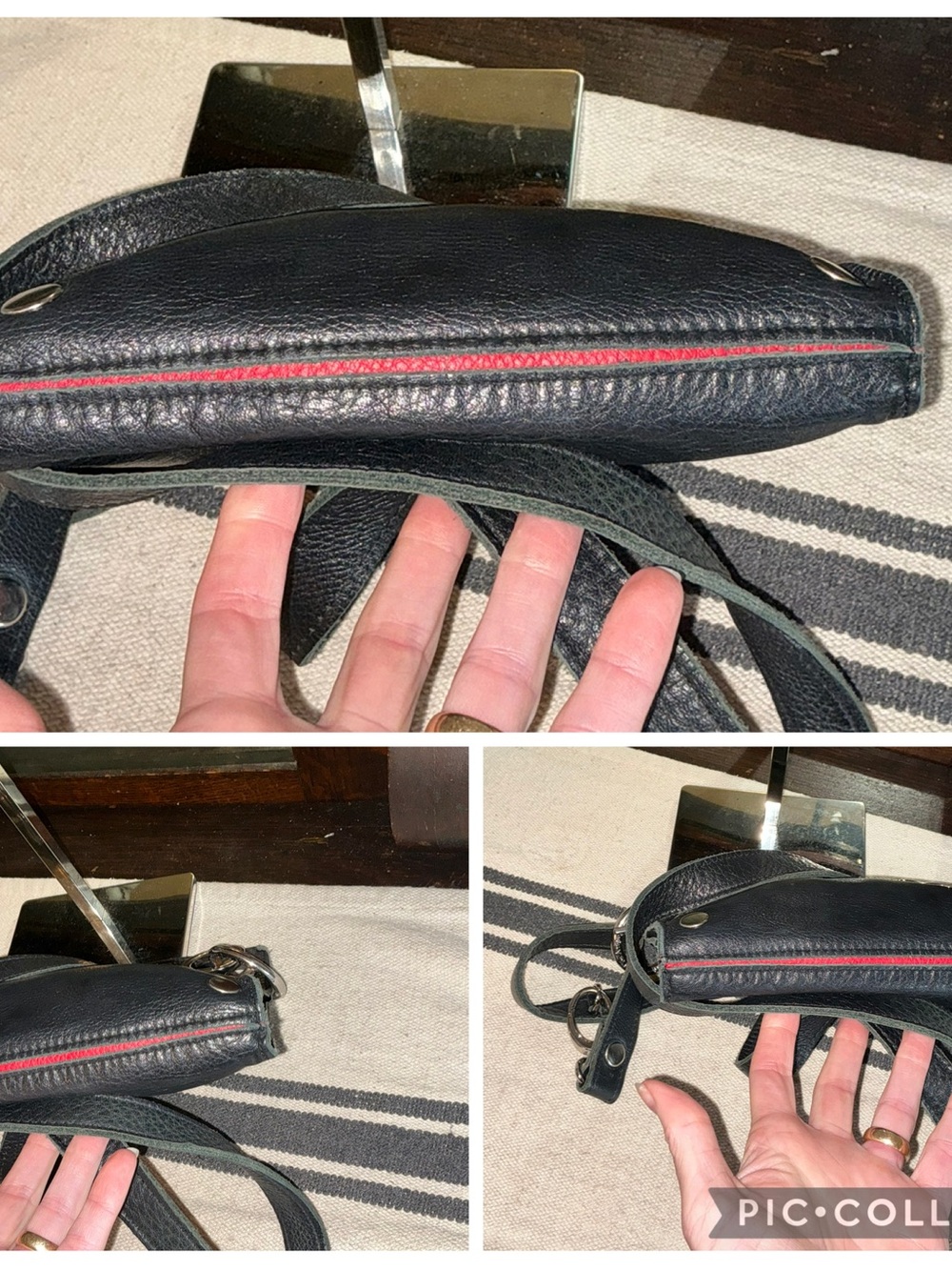 Hammitt Leather Tony Small Crossbody Shoulder Bag Black Silver Retail $325 - Picture 6 of 13